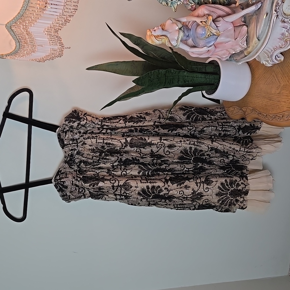 Diane Von Furstenberg glittered black lace baby doll dress